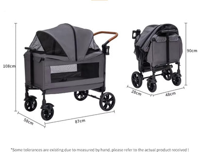 Large Capacity Pet Stroller (60kg)