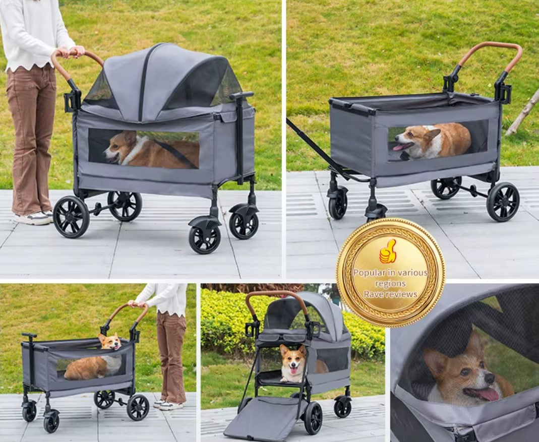 Large Capacity Pet Stroller (60kg)