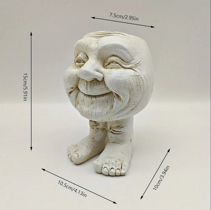 Funny Muggle Face Statue Resin Flower Pot