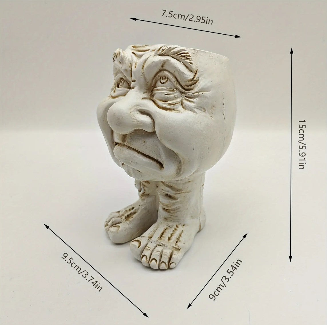 Funny Muggle Face Statue Resin Flower Pot