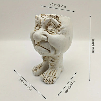 Funny Muggle Face Statue Resin Flower Pot