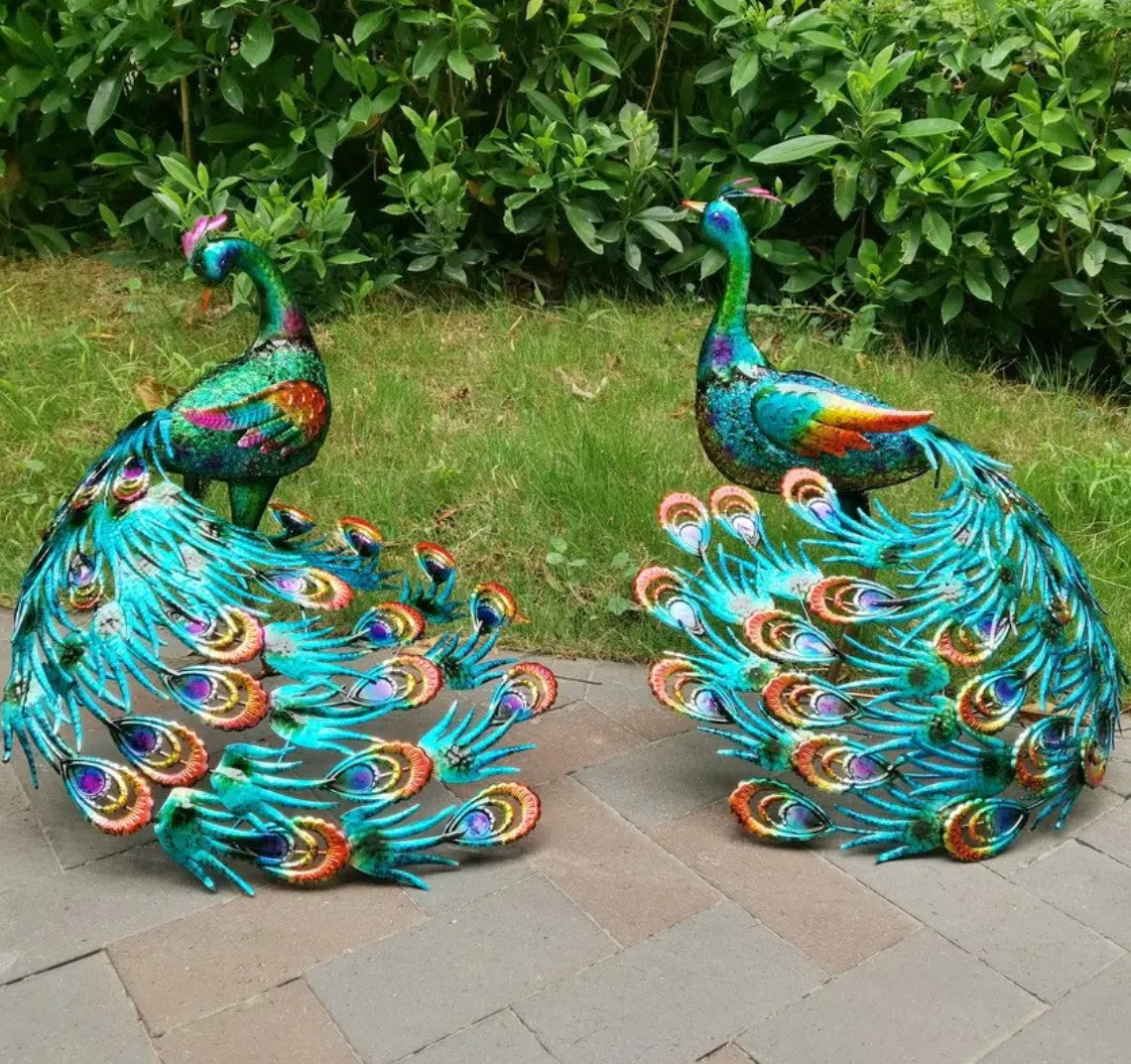 Garden Metal Peacocks