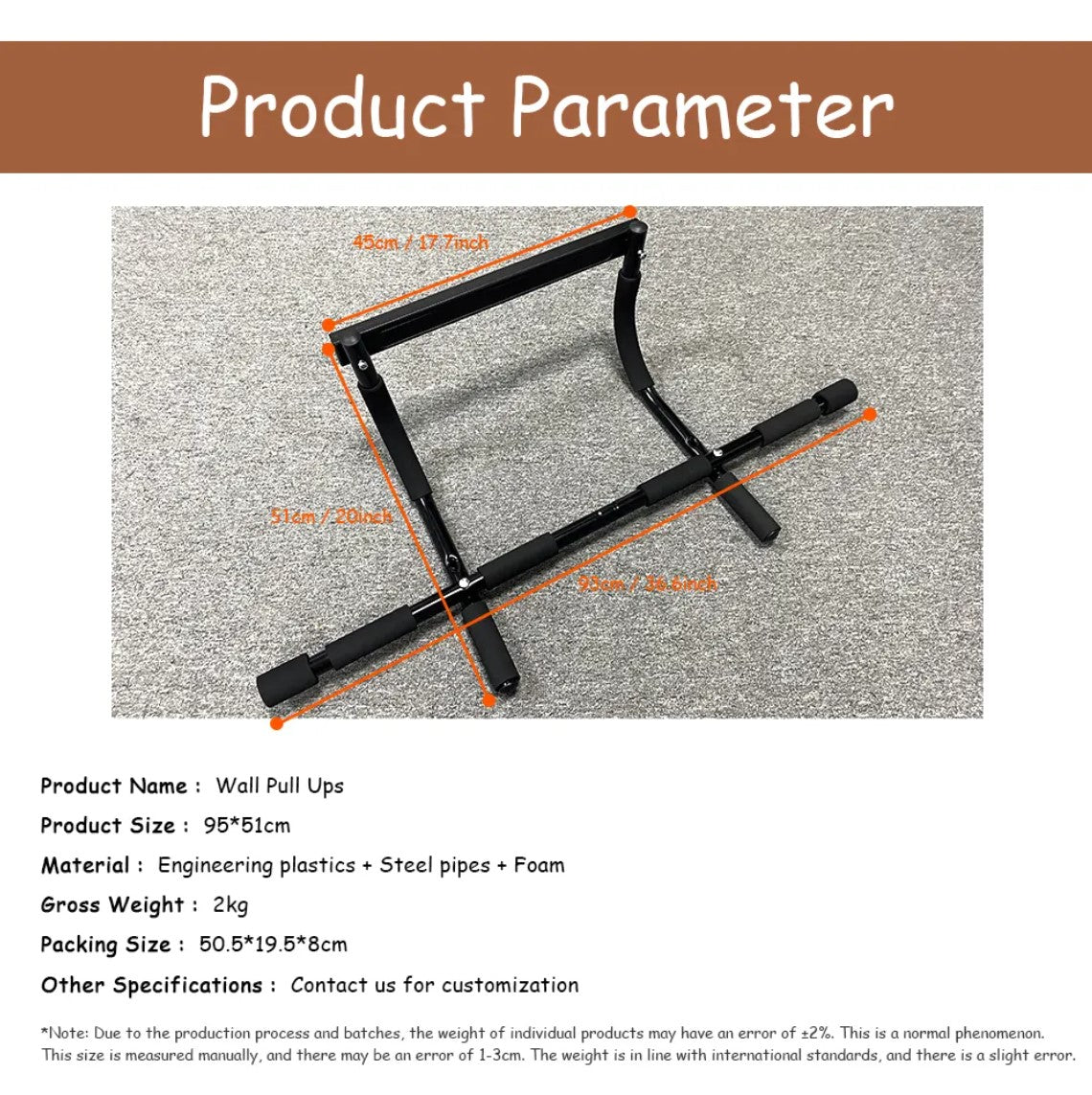 Detachable Door Pull Up Bar